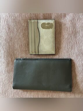 Lot COACH Credit Card Case  Slim Retro Patch Chalk Signature +  Checkbook Holder
